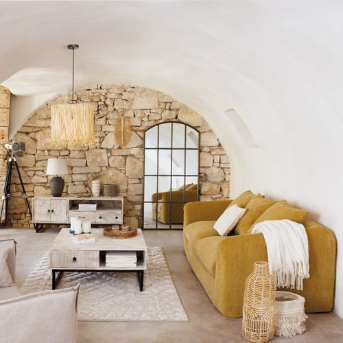 Grand Vase En Rotin Tressé  H 55 Cm