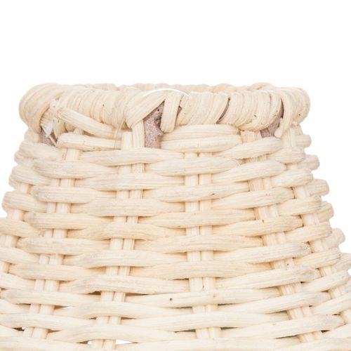 Vase En Rotin Tressé Et Métal H 26 Cm