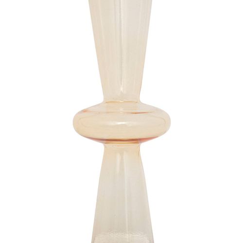 Bougeoir Chandelier En Verre Jaune H 29.5 Cm