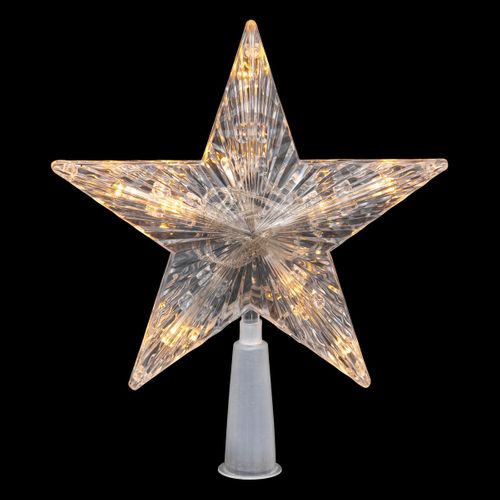 Déco Sapin De Noël Cimier Lumineux Étoile 10  LED Blanc Chaud