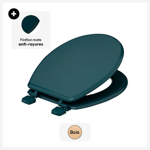 Abattant Wc Standard En Bois Bleu Pétrole