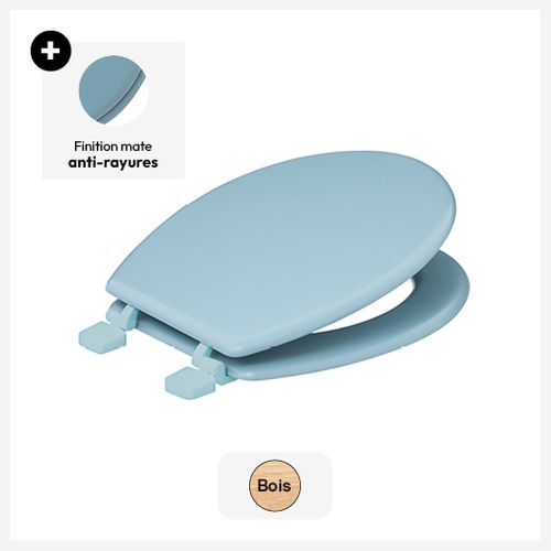 Abattant Wc Standard En Bois Bleu Artic