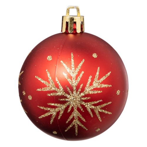 Déco De Sapin Lot De 25 Boules De Noël D 6 Cm - Rouge Et Doré