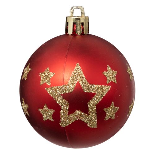 Déco De Sapin Lot De 25 Boules De Noël D 6 Cm - Rouge Et Doré