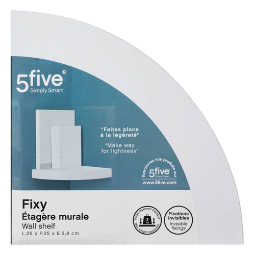 Étagère D'angle Murale Flottante Blanc 25 X 25 Cm Fixations Invisibles