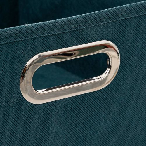 Boîte De Rangement Bleu Pétrole 31 X 31 X 15 Cm