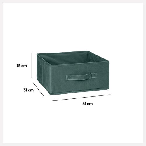 Boîte De Rangement En Velours Vert Kaki 31 X 31 X 15 Cm