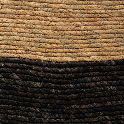 Boîte De Rangement Noir Tressé Bicolore 31 X 15 Cm