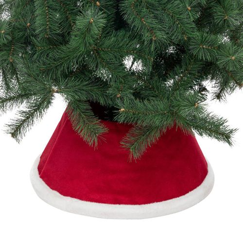 Cache Pied De Sapin Rouge Et Blanc 56 X 25 X H 32 Cm