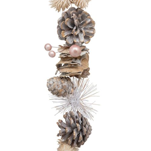 Guirlande De Noël Pommes De Pin, Plantes Séchées Et Boules L 100 Cm