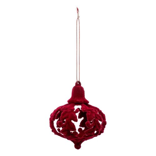 Sujet De Noël "feuille Baroque" 9cm Rouge