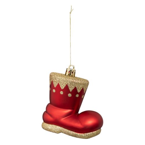 Déco De Sapin Lot De 4 Bottes De Lutin Rouge Et Vert