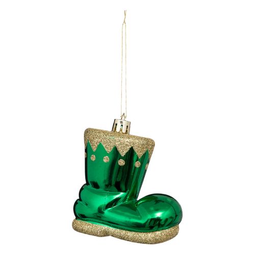 Déco De Sapin Lot De 4 Bottes De Lutin Rouge Et Vert