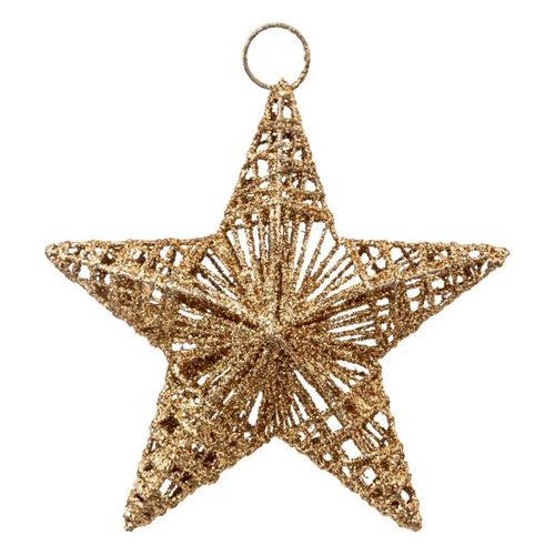 Sujet De Noël Étoile "lignes" 15cm Cuivre