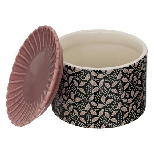 Boite Décorative En Céramique Motifs Bucoliques D 12.5 Cm