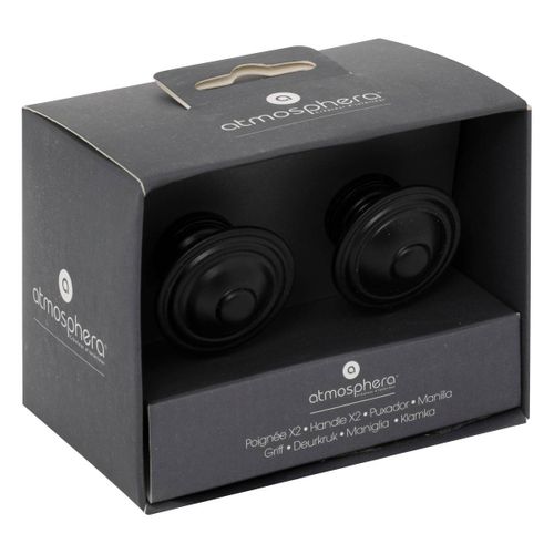 Boutons De Meuble X2 "alana" En Métal D3,4cm Noir