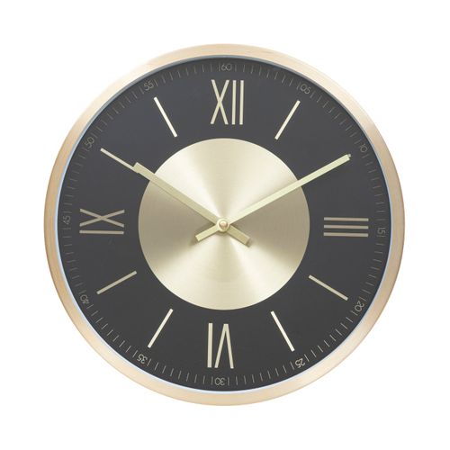 Pendule Murale En Aluminium Doré Et Verre D 30.4 Cm