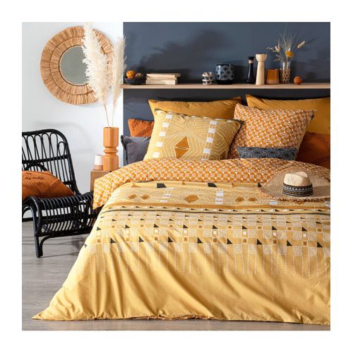 Parure 2 Personnes 240 X 220 Cm Housse De Couette Avec 2 Taies En Percale De Coton Imprimé Kacang