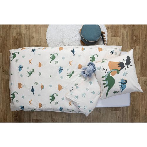 Parure De Lit Réversible Enfant Motifs Dinosaures - 140 X 200 Cm
