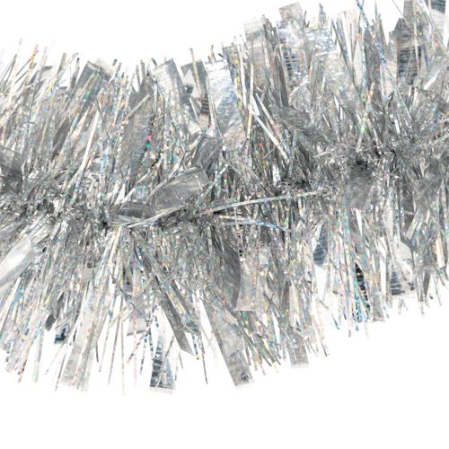 Guirlande De Noël Large 10 Cm Laser Argent Longueur 3 Mètres