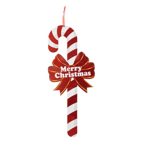 Déco De Noël Sucre D'orge Rouge Et Blanc H 55 Cm