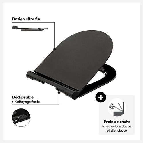Abattant Wc Ultra Fin Noir