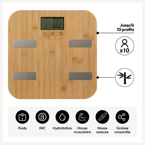 Balance Pèse Personne Impédancemètre Bambou