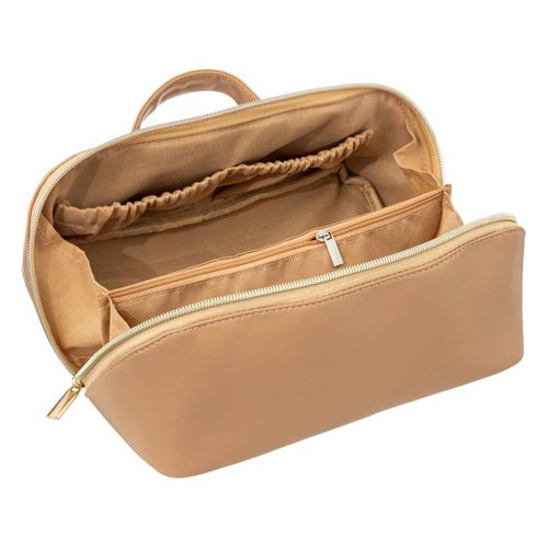 Trousse De Toilette Effet Cuir Beige