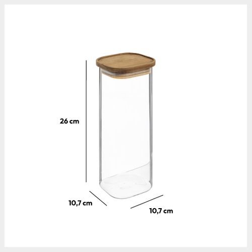 Bocal Verre Couvercle Acacia 2l "hermet"