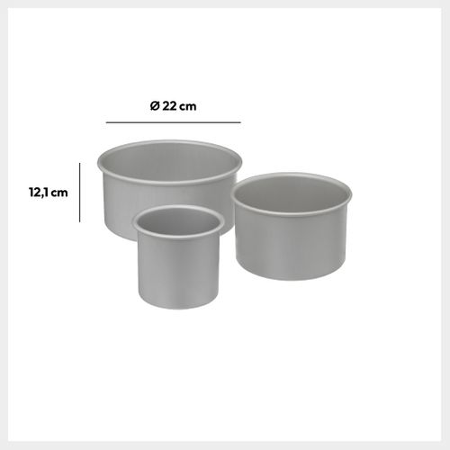 Lot 3 Moules à Gâteaux Bord Haut En Aluminium