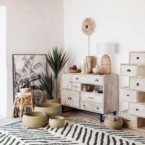 Applique Murale En Métal Et Roseau D 34 Cm