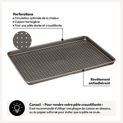 Plat Cuisson Rectangle Perforé 39x27cm
