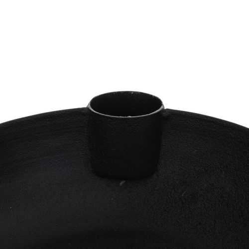 Bougeoir En Métal Noir D 14 X H 4 Cm