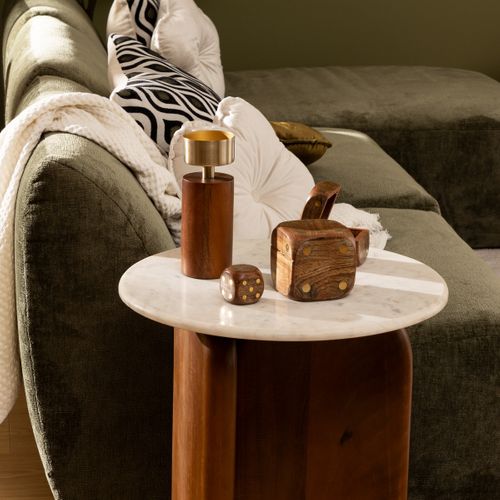 Lot De 2 Bougeoirs Chandeliers En Bois Et Métal Doré