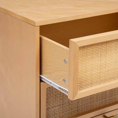 Commode Double 6 Tiroirs En Cannage Rayo - Beige