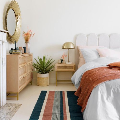 Commode Double 6 Tiroirs En Cannage Rayo - Beige