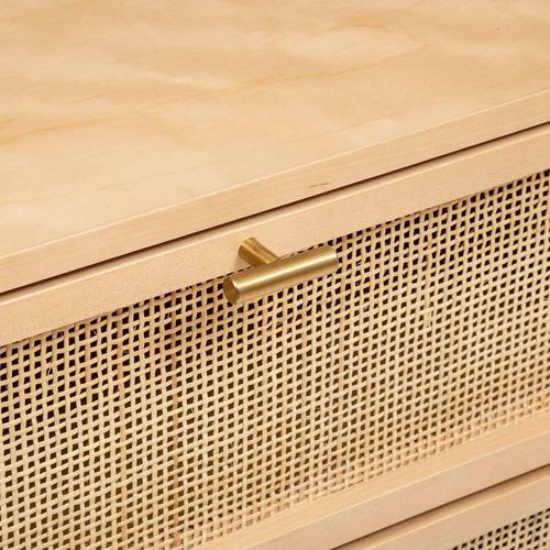 Commode Double 6 Tiroirs En Cannage Rayo - Beige