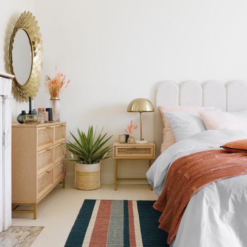 Commode Double 6 Tiroirs En Cannage Rayo - Beige