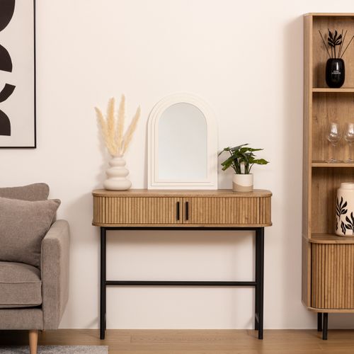 Miroir "emily" En Bois H55cm Blanc