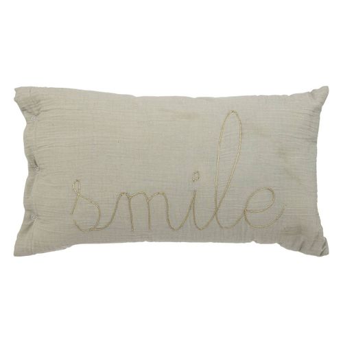 Coussin Rectangulaire "lili" En Gaze De Coton 50x30cm Blanc