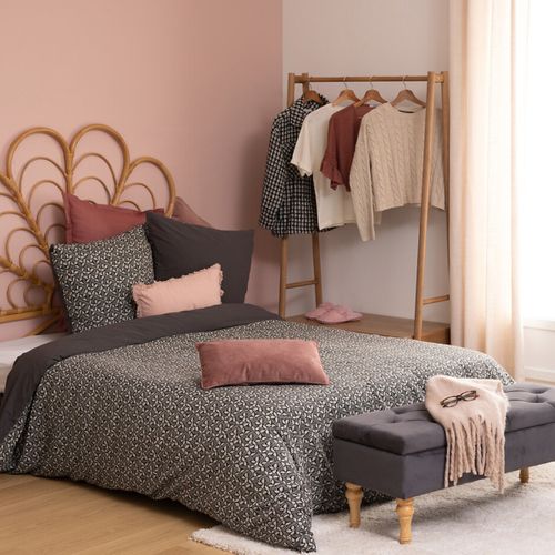 Parure De Lit 2 Personnes 240 X 220 Cm Housse De Couette Avec 2 Taies En Gaze De Coton Gris