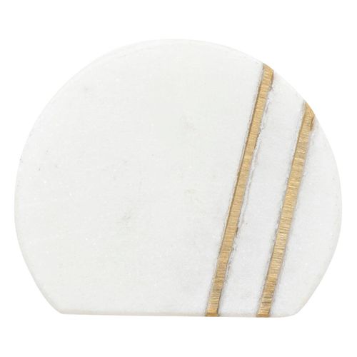 Boutons De Meuble X2 "maeva" En Marbre et Laiton D4cm Blanc