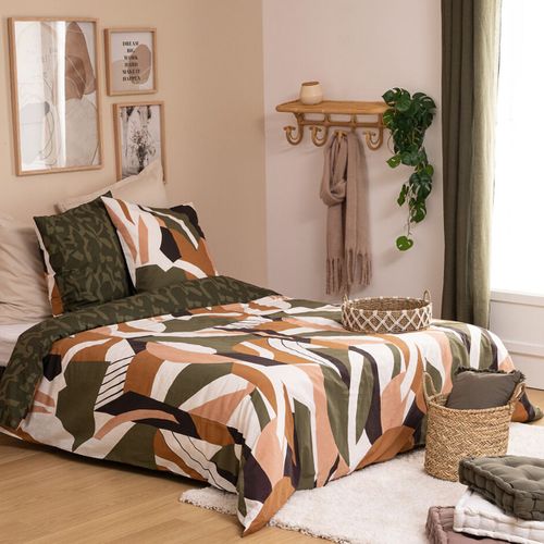 Parure De Lit 2 Personnes 240 X 220 Cm Housse De Couette Avec 2 Taies En Coton Imprimé Arik