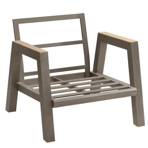 Fauteuil De Jardin "axiome" Praline En Aluminium Traité En Epoxy