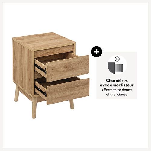 Table De Chevet 2 Tiroirs Abana 5five