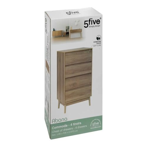 Commode 4 Tiroirs Abana Naturel 5five