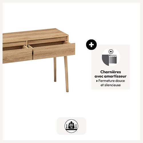 Console 2 Tiroirs Abana Naturel 5five