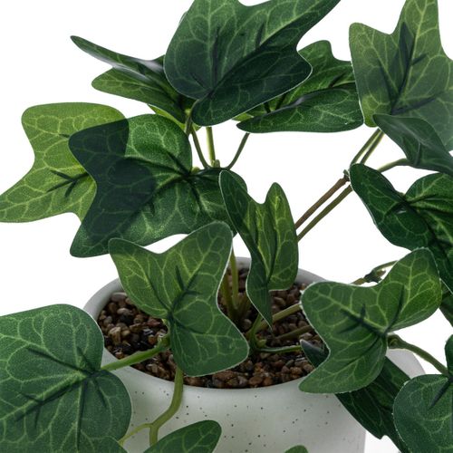 Plante Artificielle Lierre Pot En Céramique Mouchetée H 24 Cm