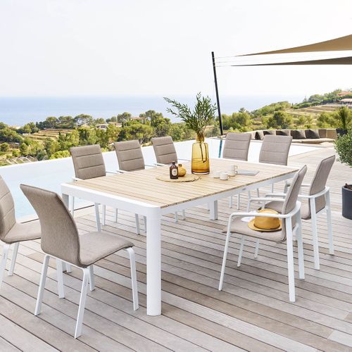 Table De Jardin Rectangulaire "paradize" Acacia En Aluminium