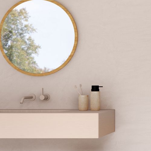 Distributeur à Savon Ou Lotion En Résine Striée Beige Lin 310 Ml